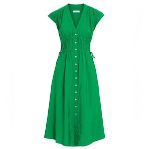 green emerald velvet dress Green Block Print Emma Dress X-Large / Green